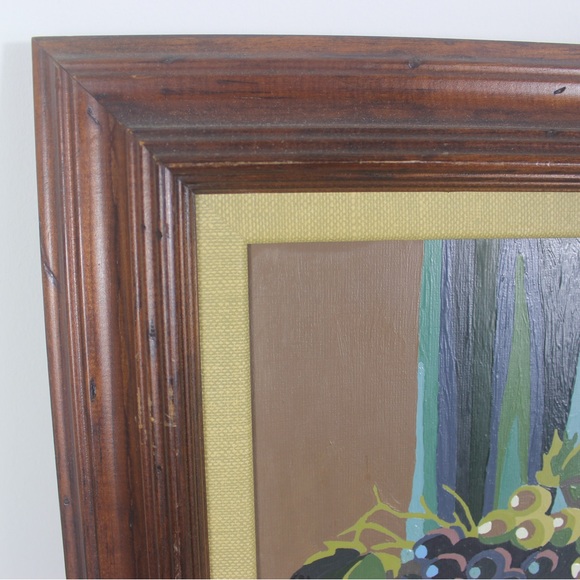 1970’s Vintage Wine and Fruit Still Life Paint by Numbers Painting, PBN Framed - Picture 6 of 9